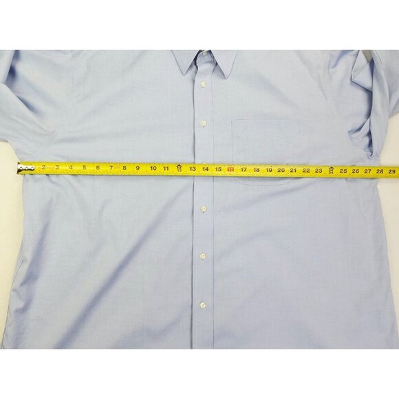 Jos. A. Bank Travelers Collection Size 18-34 Mens Blue Long Sleeve Cotton Shirt - Picture 2 of 8